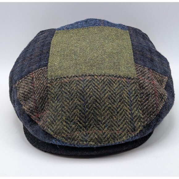 Mucros Weavers Irish Tweed Patch Cap Sz Large 100% Wool Tweed Trinity Style Hat - Picture 3 of 8